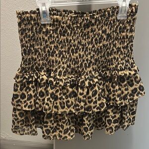 Entro Tan Cream Bubble Mini Skirt